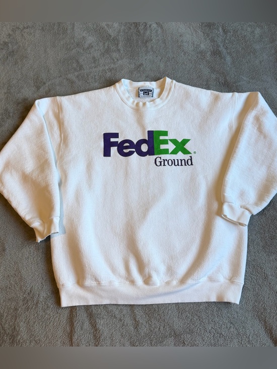 Vintage FedEx Ground Crewneck Sweatshirt Large on Lee Ultraweight Tag